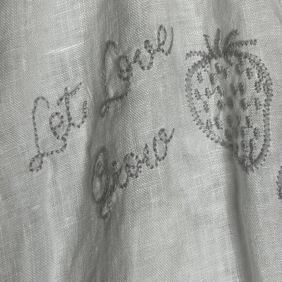 Johnny Was Short Sleeve Embroidered Square Neck Sovanna Wander Top White Gray S - Picture 4 of 9